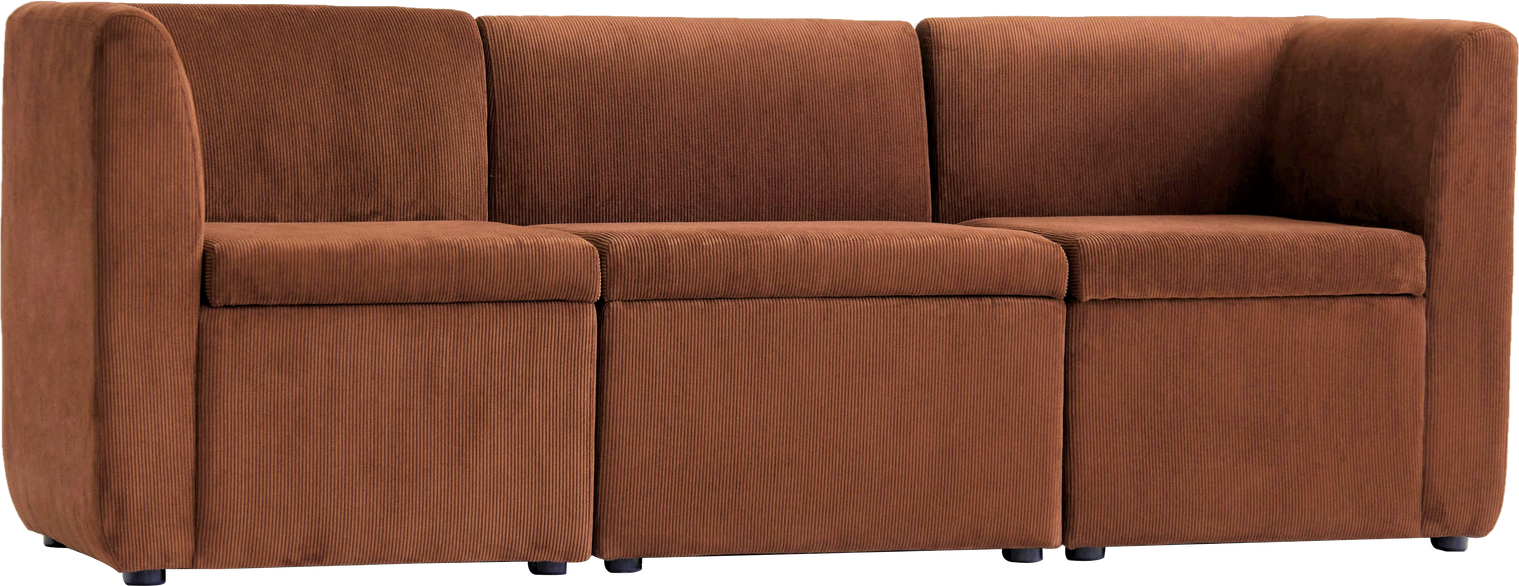 -personers Sofa Nordlys Furniture Varde3places Fløjl Velour Dyb Rød