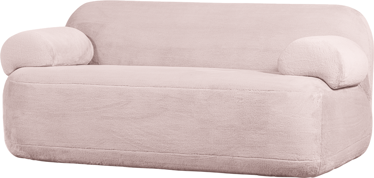 -personers Sofa Woood Jolie Lys Rosa Polyester 183x95x80 Cm