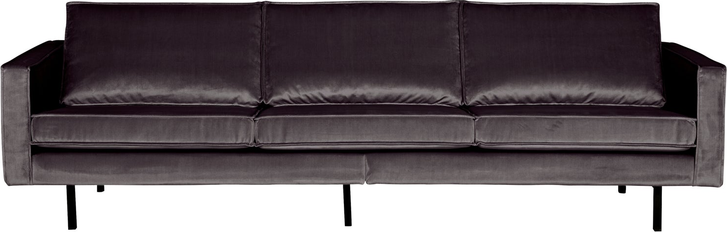 -personers Sofa Woood Rodeo  Antracit Velour Med Slankt Metalstel H85ã B277ã D86 Cm