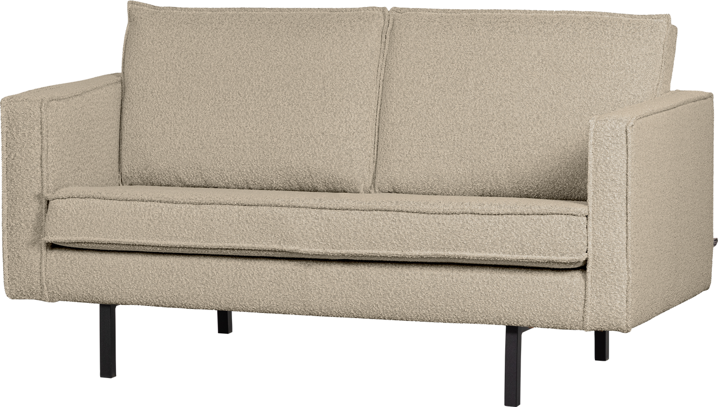 -personers Sofa Woood Rodeo  Beige Bouclé  150 Cm Bred  Højt Benstel  Fast Siddekomfort