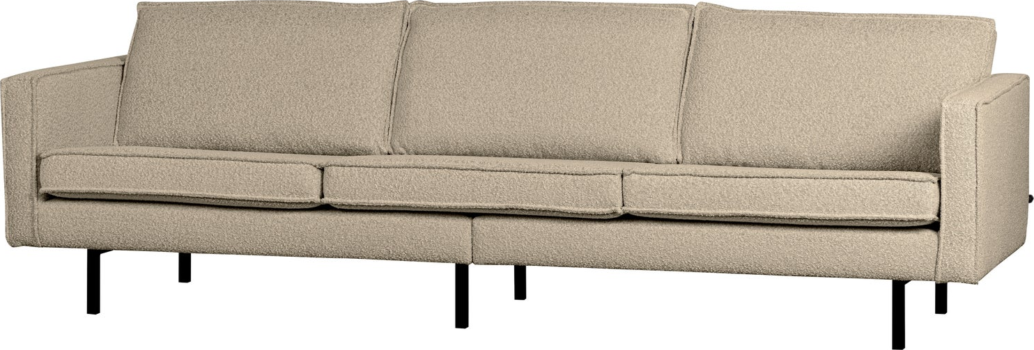 -personers Sofa Woood Rodeo Beige Bouclé Moderne Design  Høje Ben  Fast Komfort