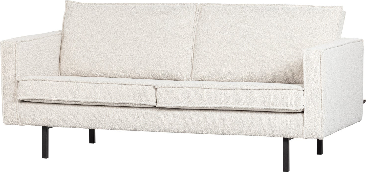-personers Sofa Woood Rodeo Bouclé Natur  Fast Siddekomfort  Slankt Benstel  85x190x86 Cm
