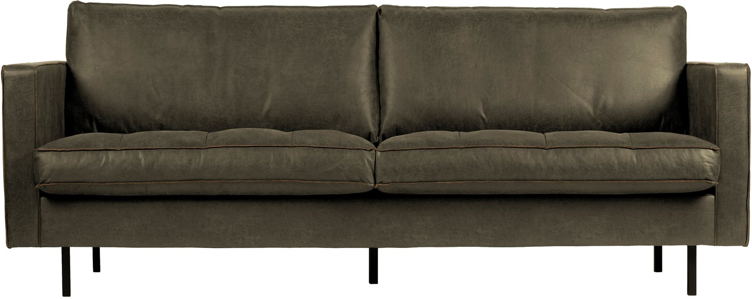 -personers Sofa Woood Rodeo Classic  Army Ecoleather Kunstlæder  Quiltede Siddehynder  Metalben