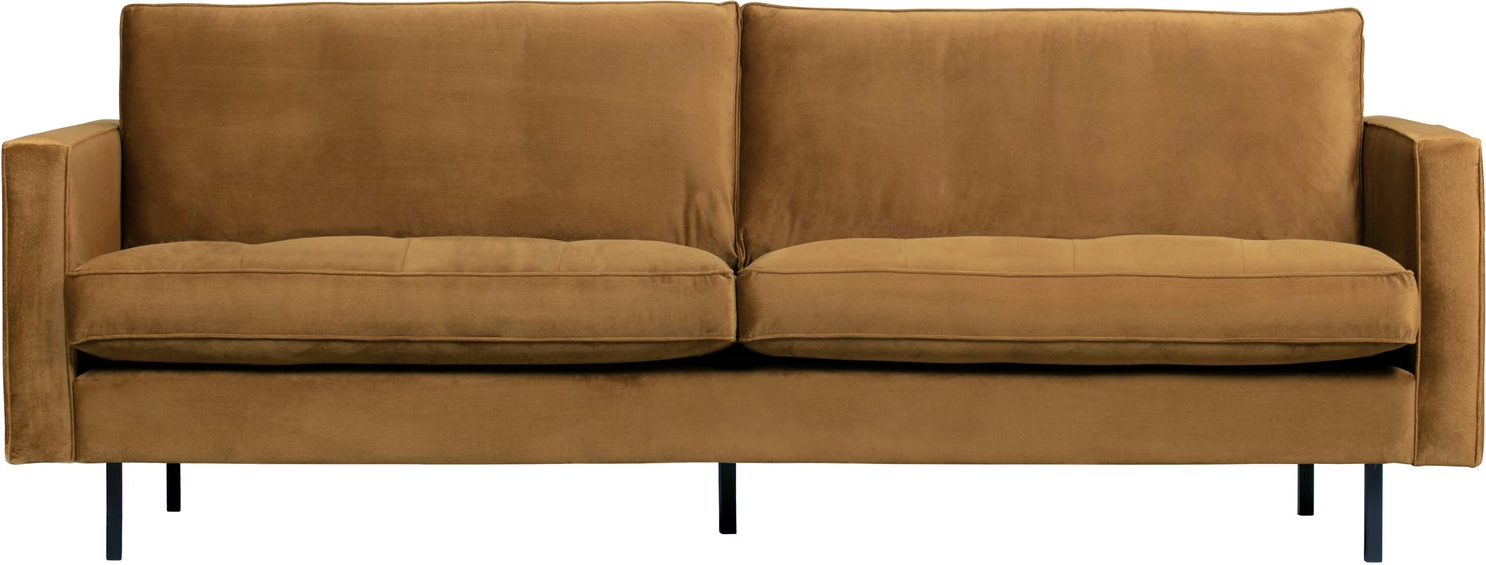 -personers Sofa Woood Rodeo Classic Honninggul Velour Jarra 230 Cm Metalben