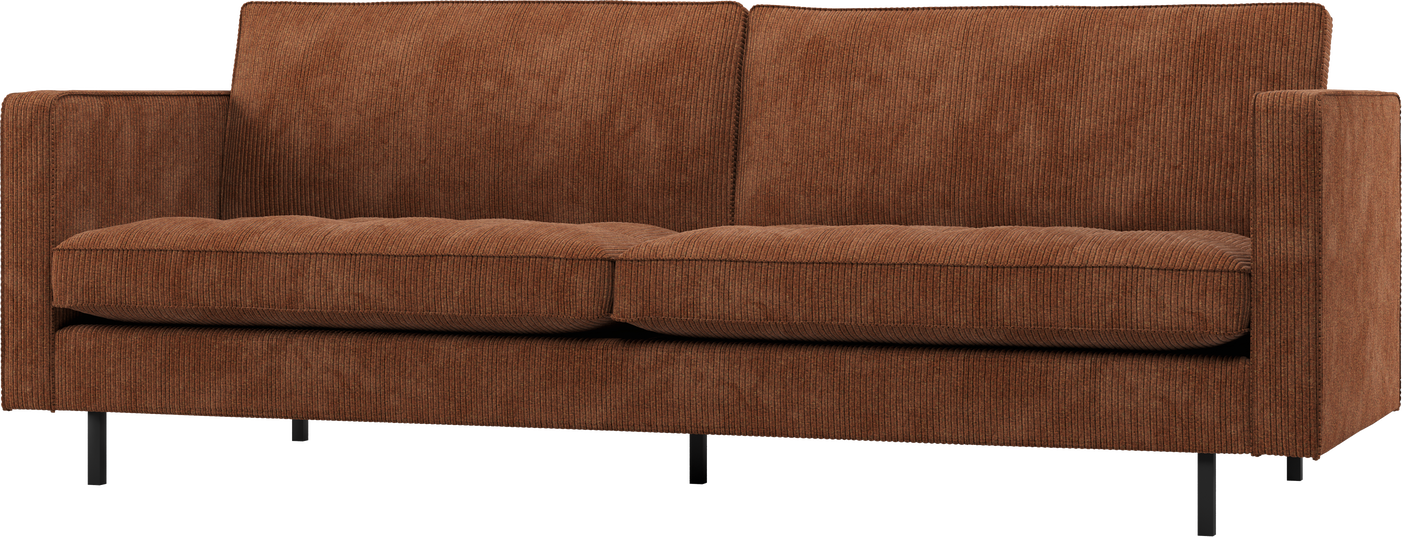 -personers Sofa Woood Rodeo Classic  Rustbrun Ribstof 230 Cm  Quiltede Sædehynder  Fast Komfort
