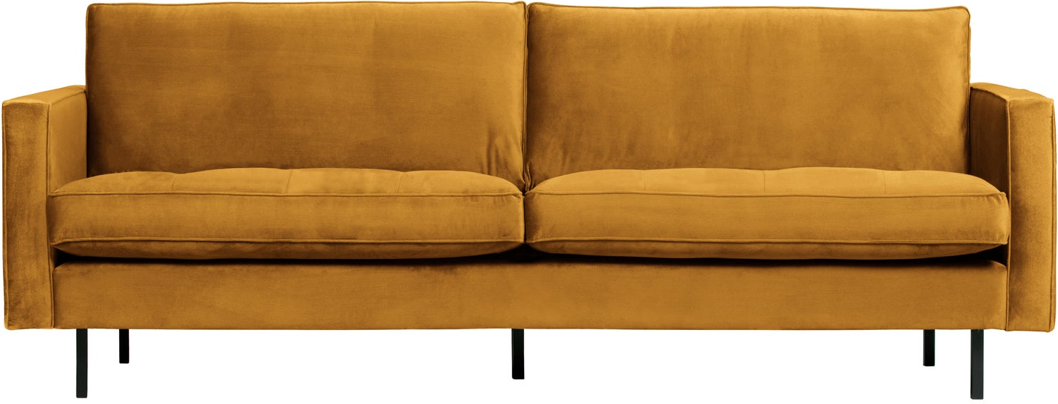 -personers Sofa Woood Rodeo Classic Velour Oker B230 Cm