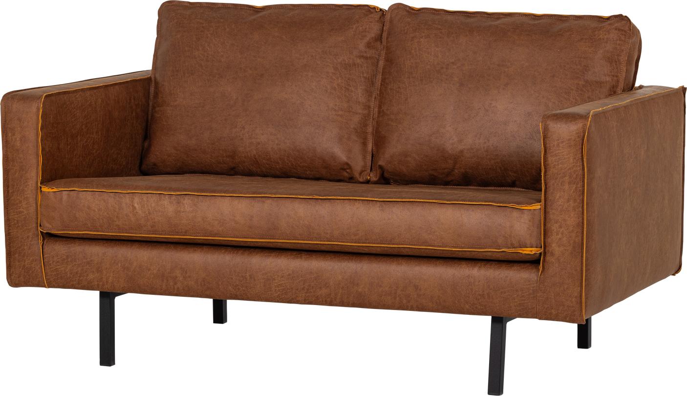 -personers Sofa Woood Rodeo  Cognac Ecoleather Kunstlæder  Fast Siddekomfort  H85ã B150ã D86 Cm