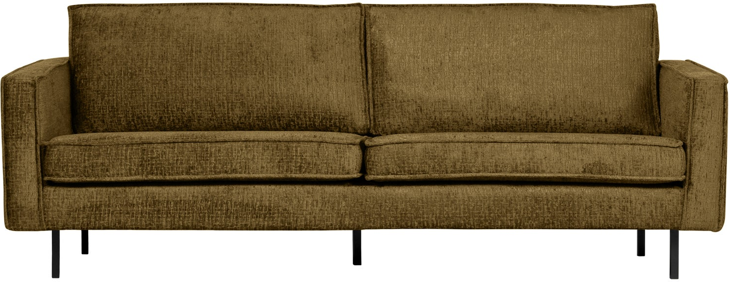 -personers Sofa Woood Rodeo Gylden Struktureret Velour  Højt Benstel  190 Cm