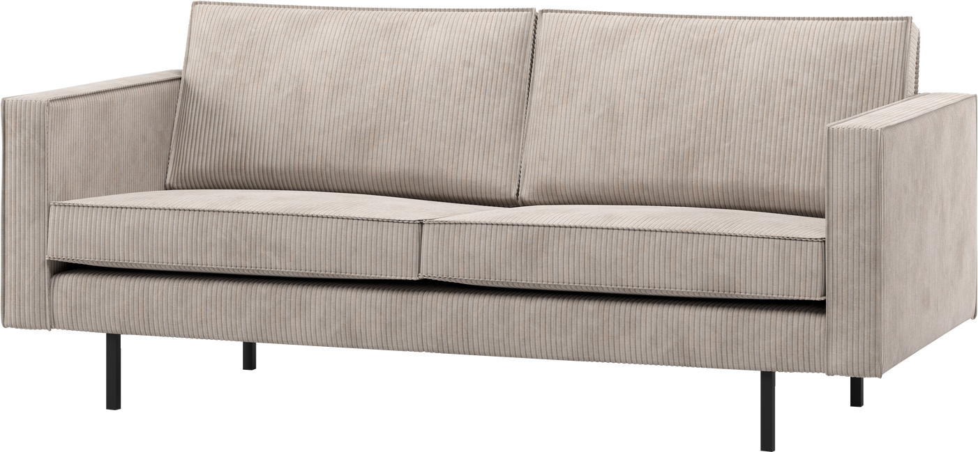 -personers Sofa Woood Rodeo Jacquardvævet Remy Rib Ribstof Ecru  B190 D86 H85 Cm