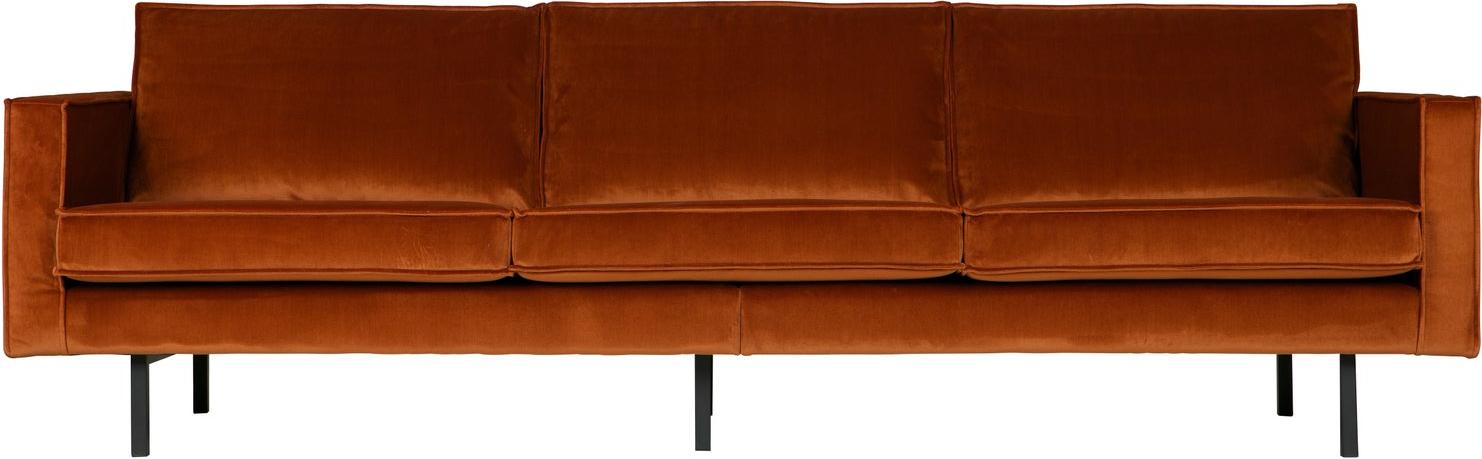 -personers Sofa Woood Rodeo Jarra Velour Rust 277 Cm  Metalben  Fast Siddekomfort