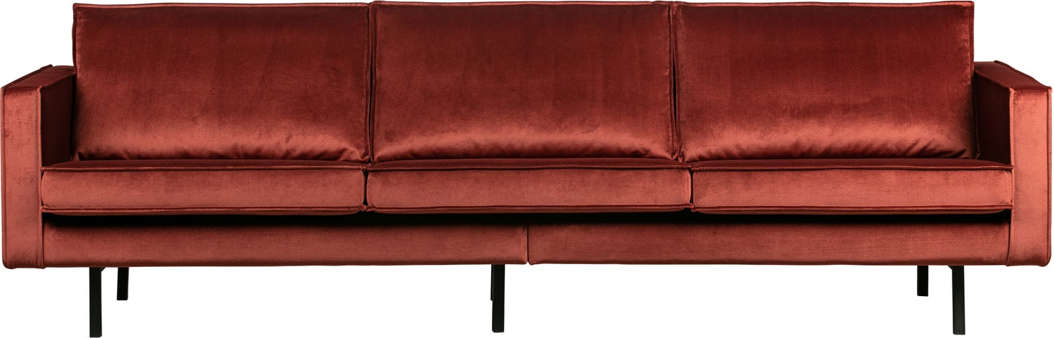-personers Sofa Woood Rodeo  Kastanjebrun Velour  277 Cm  Faste Sæder