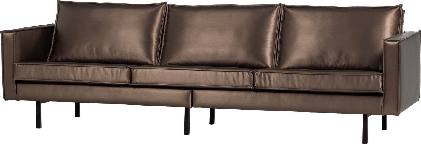 -personers Sofa Woood Rodeo Kobberbrun Aluma-stof  Fast Siddekomfort  B277 Cm