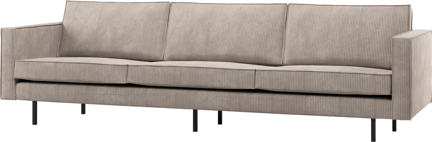 -personers Sofa Woood Rodeo Mørk Sand Remy Ribstof  Brede Ribstriber  Højstel  100  Polyester