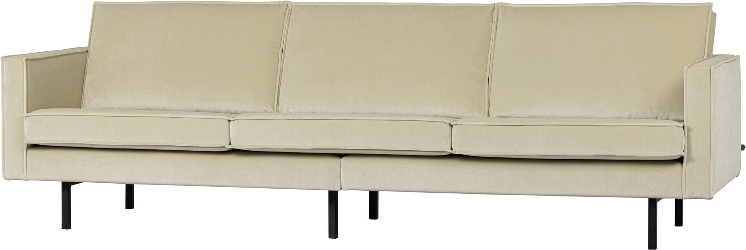 -personers Sofa Woood Rodeo Pistacie Velour Jarra  Høj Metalben  B277 Cm