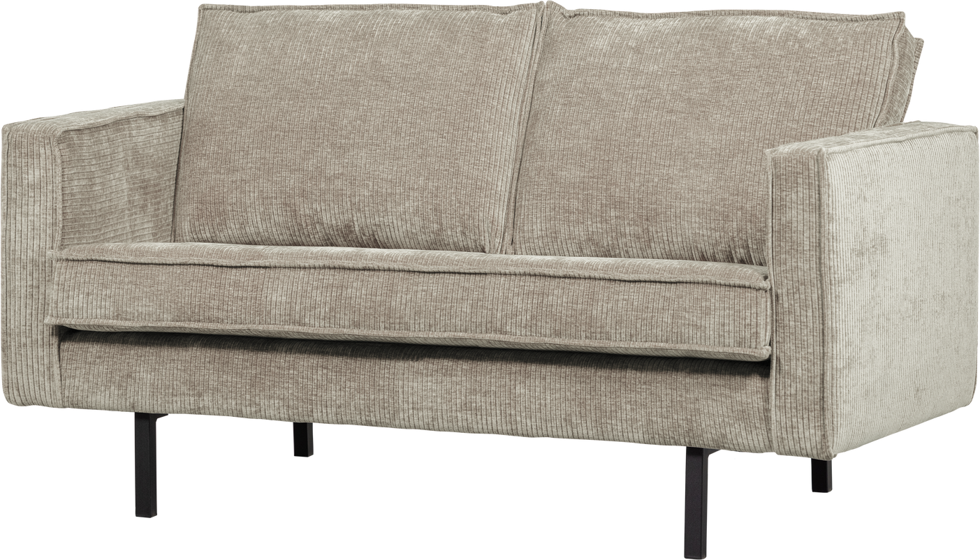 -personers Sofa Woood Rodeo  Ribstrikket Stof 100  Polyester  Mørk Sand  150 Cm