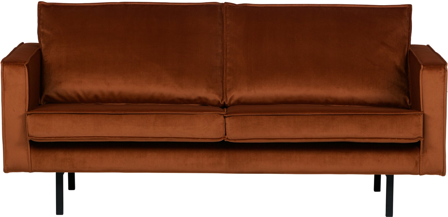 -personers Sofa Woood Rodeo Rust Jarra Fløjl Velour 190 Cm  Højben