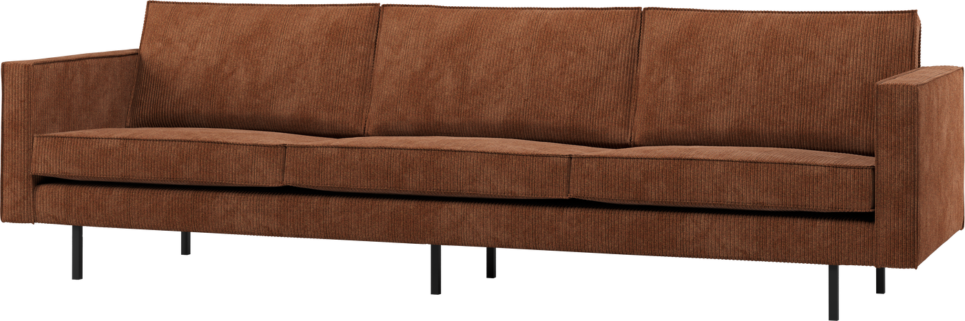 -personers Sofa Woood Rodeo  Rustbrun Ribstof Jacquardvævet  B277 Cm  Fast Komfort