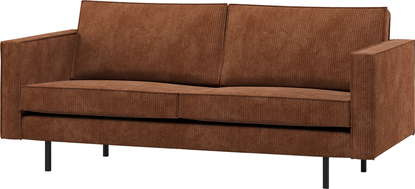 -personers Sofa Woood Rodeo Rustbrun Ribstof  Jacquardvævet Polyester  Fast Siddekomfort  190 Cm