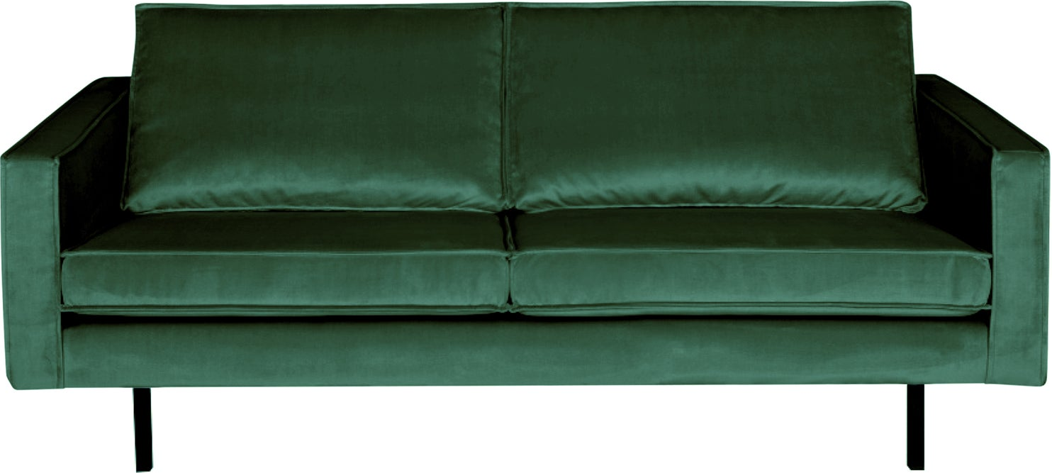 -personers Sofa Woood Rodeo  Skovgrøn Velour  Høj Benramme  Faste Hynder  190 Cm