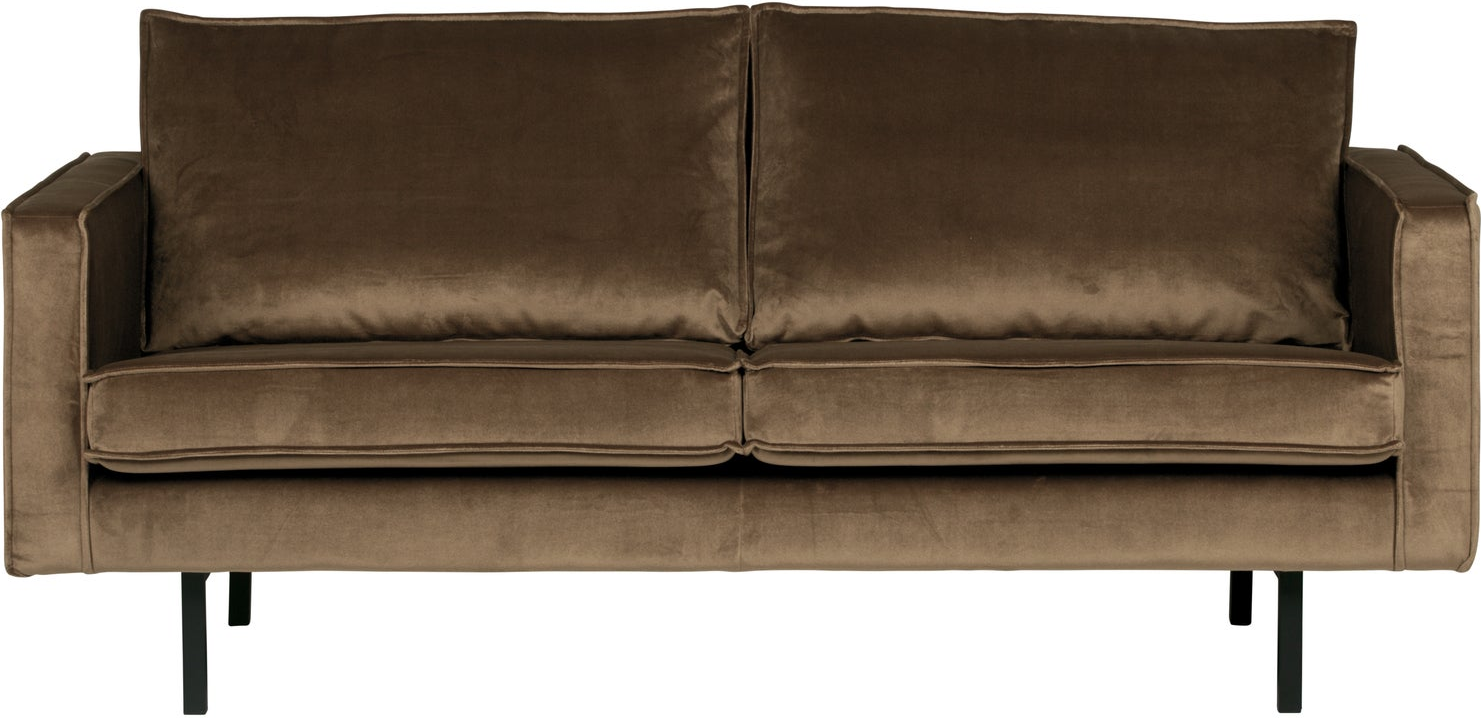 -personers Sofa Woood Rodeo Velour Taupe 190 Cm Højben Fast Siddekomfort Skum Og Zigzag-fjedre