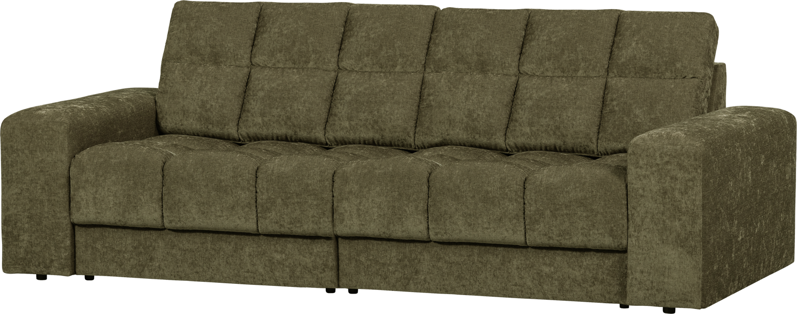 -personers Sofa Woood Second Date Grøn Polyesterstof 226x99x78 Cm Komfortabel Loungesofa