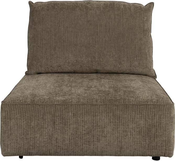 -personers Sofa Zuiver Element Hunter   Gråbrun Ribbet Stof H87xb99xl100 Cm