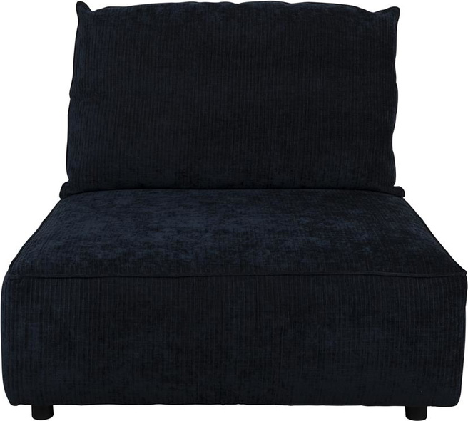 -personers Sofa Zuiver Element Hunter Modulopbygget Kulsort Ribbet Stof Med Pu-skum