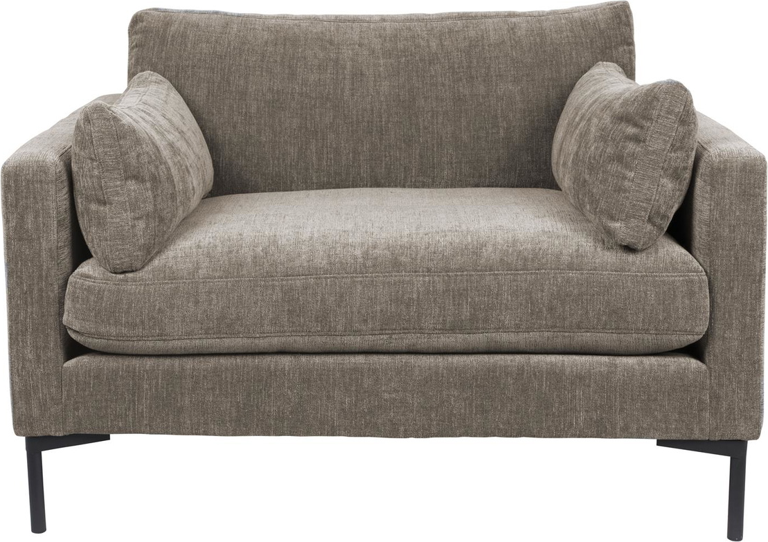 -personers Sofa Zuiver Summer Kaffefarvet Acetat Polyester Stof Med Stålben Og Aftageligt Betræk 125x101x82 Cm