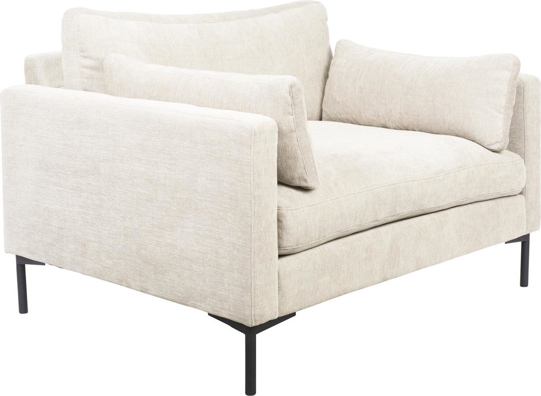 -personers Sofa Zuiver Summer Perlemor Stof Pu-skum Robust Stålstel H82xb125xl101cm