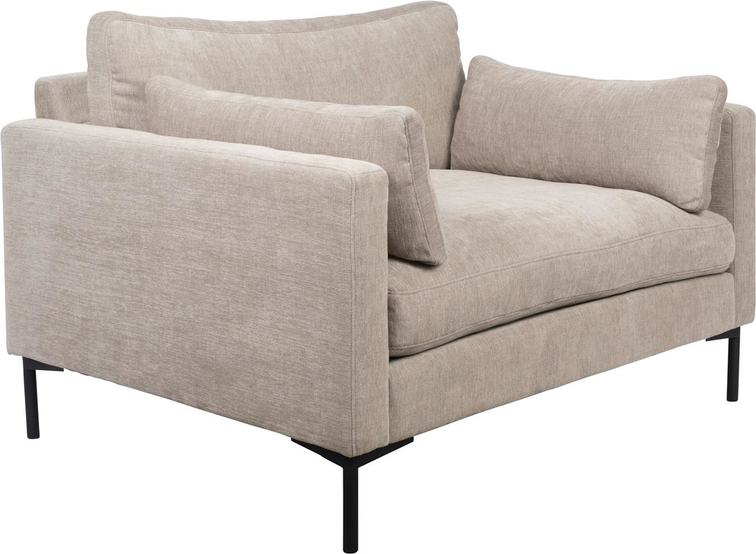 -personers Sofa Zuiver Summer Stenlysgrå Stof Med Pu-skum Og Stålben