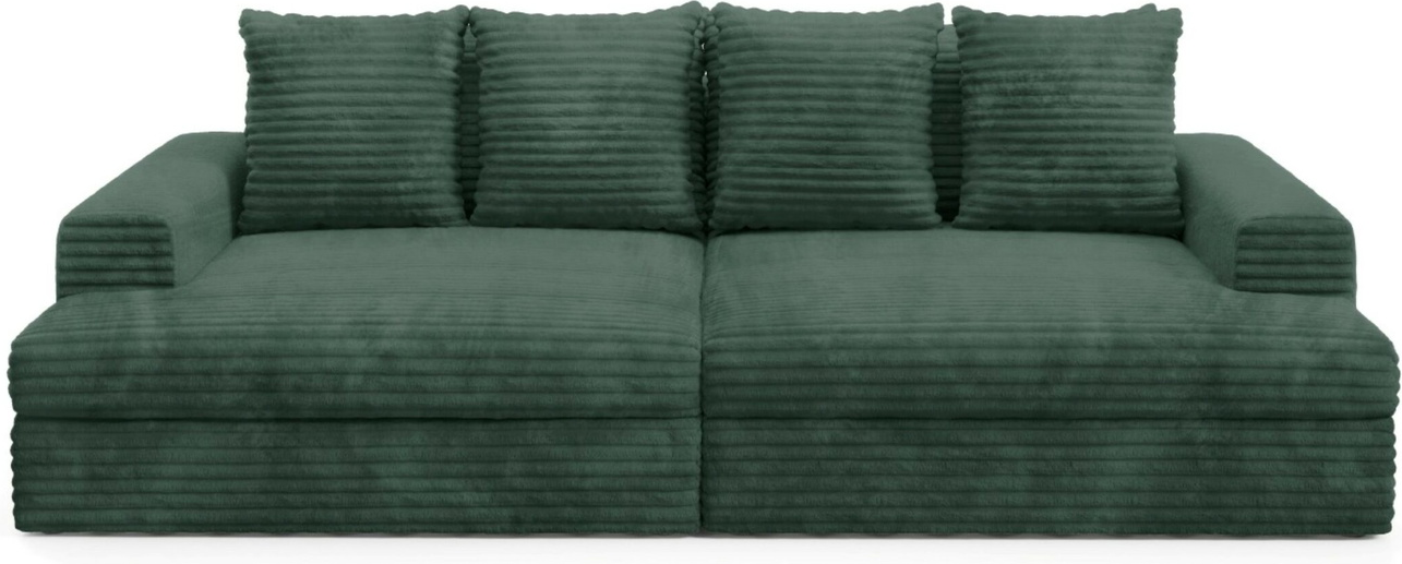 -personers Sovesofa Maison Vellé Elviano  Udtrækbar 220x147 Cm  Tilia 39 Grøn Fløjl  Stof