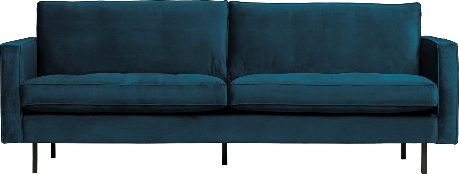 -personers Veloursofa Woood Rodeo Classic Blå Jarra-velour  Metalben  Fast Siddekomfort 230 Cm